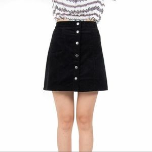H&M Black suede mini skirt
